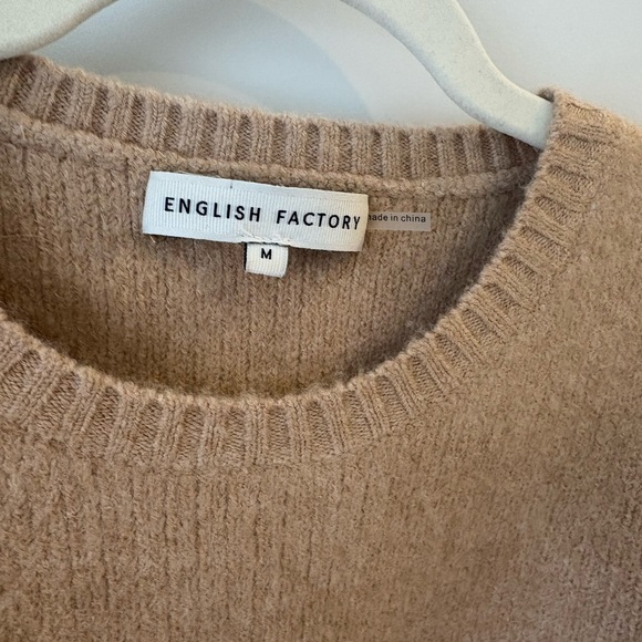 English Factory Tan Sweater with Blue Dress - Picture 9 of 10